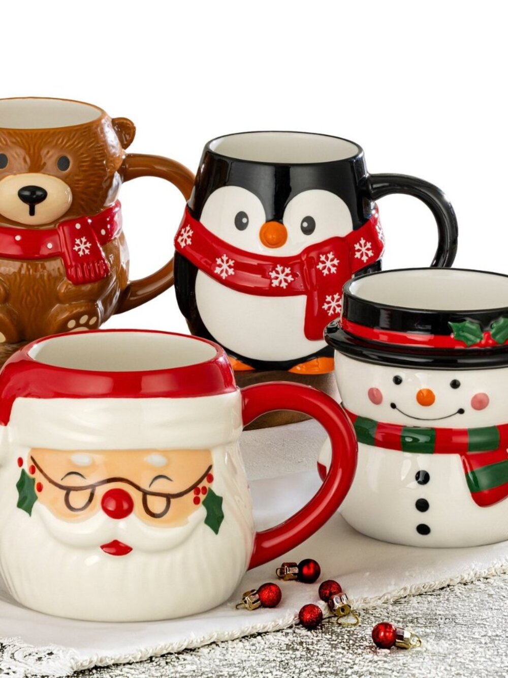 NEW Signature Housewares Christmas Mugs, 4-Pack
